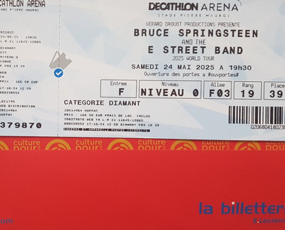 1 Place Diamant near stage concert Bruce Springsteen Lille 24 May 2025