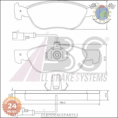 Xdkqabs Jeu 4 Plaquettes Frein Avant Pour Lancia Delta Ii Essence 1993>1999 - Photo 2/4