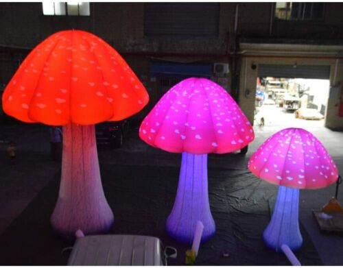 Full Printing Colored Giant Inflatable Mushroom Decors with Air Blower elab# - Picture 1 of 10