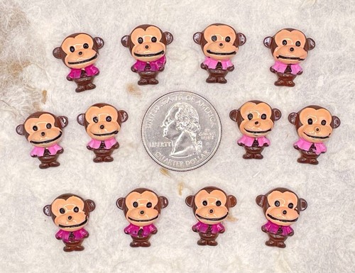 12 pcs x 3/4" Resin Monkey Flatback Embellishment/Mini Size for Cards/Cute SB97A - Picture 4 of 5