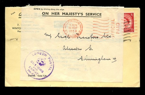 GB WAR ECONOMY + RE-USE LABELS POSTALLY USED ENVELOPES OHMS etc …EACH PRICED - Picture 12 of 23