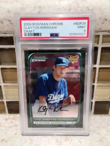 2008 Bowman Chrome Draft PSA 9 Mint BDP26 Clayton Kershaw Rookie RC Dodgers