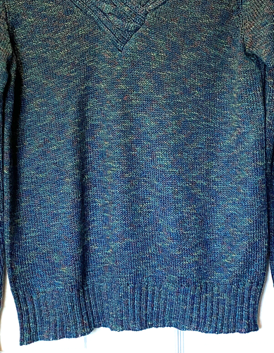 Sweater Pullover V-Neck Long Sleeve Teal Shirt Top Casual Work Light Soft Size M - Picture 15 of 24