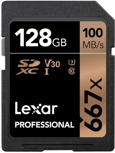 Original Lexar PRO 128GB UHS-I U3 V30 SDXC Speicherkarte NEU & Versiegelt - KOSTENLOSER Versand