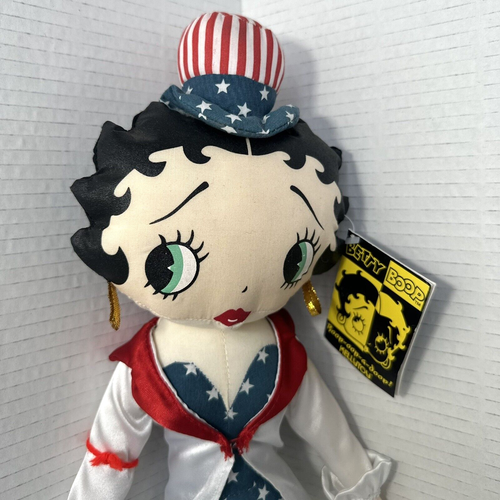 Muñeca Betty Boop-Patriótica Americana 4 de Julio Peluche 17" De Colección Roja Blanca y Boop - Imagen 3 de 6