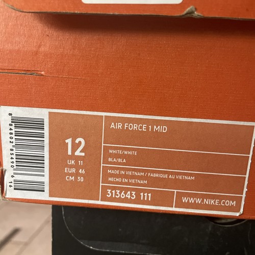 Size 12 - Nike Air Force 1 Mid Triple White NWB $169 on GOAT - Picture 3 of 4