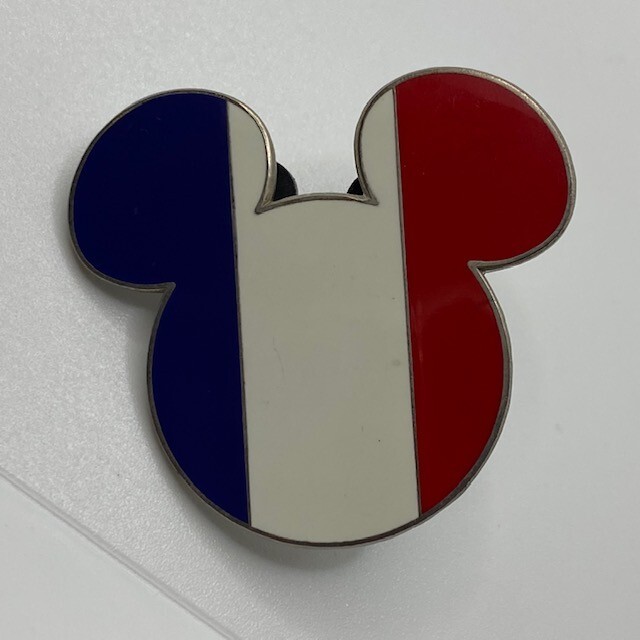 France Flag Mickey Mouse Head Ears Disney Pin Blue White And Red
