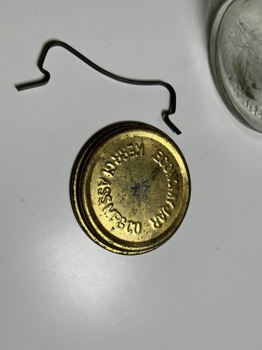Antico Barattolo Latta Vetro Kerr Linea Economica Corsivo Goffrato Mezzo Gallone Cauzione - Foto 20 di 23