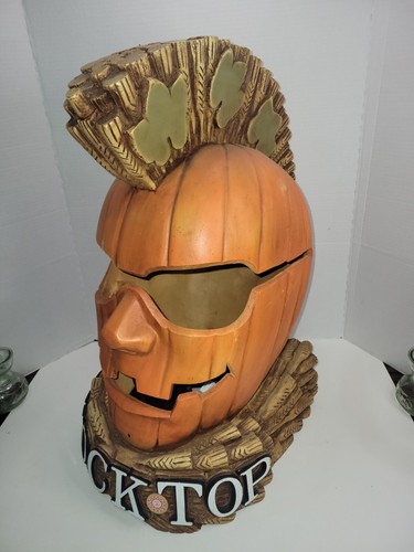 Giant Shock Top Laughing Lighted Pumpkin Bar Display Halloween Beer RARE!!