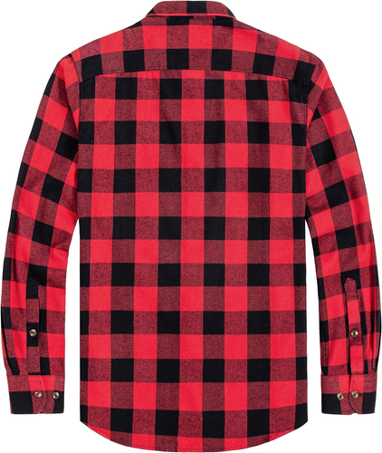 Men'S Flannel Plaid Shirts Long Sleeve Regular Fit Casual Button down Checkered - Picture 2 of 12