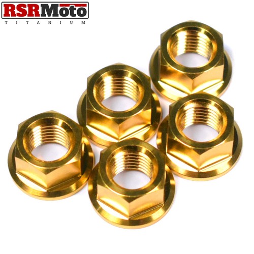 M10x1.25 Titanium Sprocket Nuts Ducati Honda Kawasaki Suzuki Triumph Yamaha Gold - Picture 2 of 3