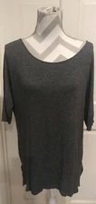Z E N A N A Outfitters  sz. L Women's Grey Pullover top side zippers
