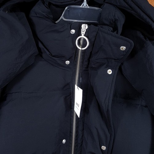 AMI Mens Coat Large Black Zip Up Hooded Oversized Puffer Down Jacket Logo $1495 - Picture 4 of 12