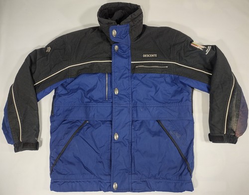 Descente Coat L Hooded Vented 2000 DLJ Direct American Ski Classic Blue Black - Picture 1 of 15