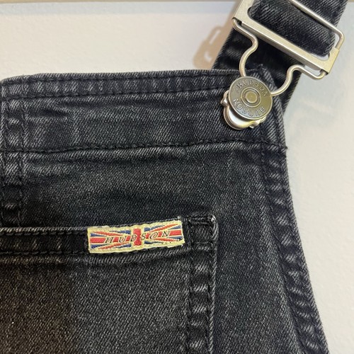 Hudson Jean Girls 14 Shortalls Black Denim Jean Overalls Shorts - Picture 3 of 8