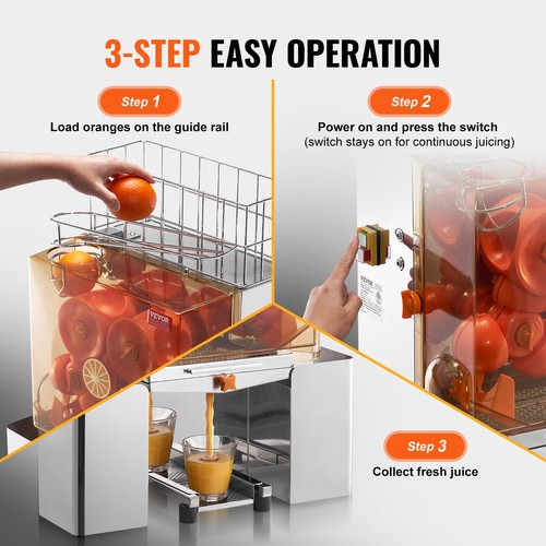 VEVOR Spremiagrumi Estrattore di Succo d'Arancia Alimentazione Automatica 120 W - Foto 6 di 12