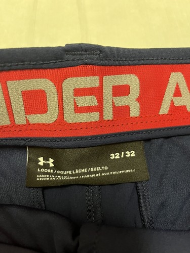 Under Armour Golf Loose Flat Front Navy Blue Chino Pants Mens Sz 32x32 EUC! - Picture 4 of 11