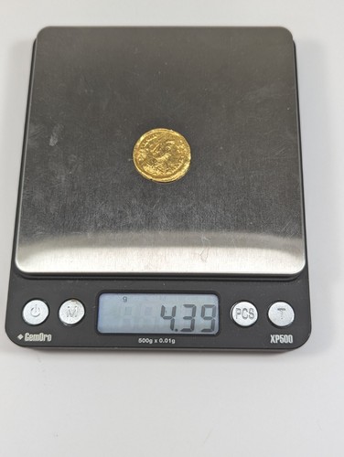 Moneta d'oro Onorio Solido Impero Romano 393-423 d.C. Madrid - Foto 9 di 9