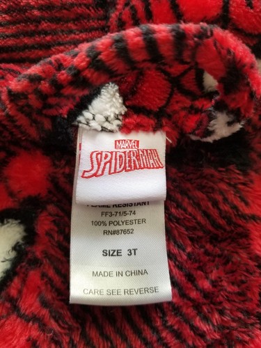 Marvel Spiderman  Boys 3T Bath Robe and Slippers - Picture 2 of 4