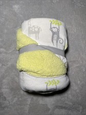 Cloud Island Hanging Monkey Giraffe Trees Reversible Yellow Sherpa Baby Blanket