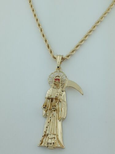 Grim Reaper pendant with necklace , Dije de la Santa Muerte con cadena hermoso - Picture 4 of 7