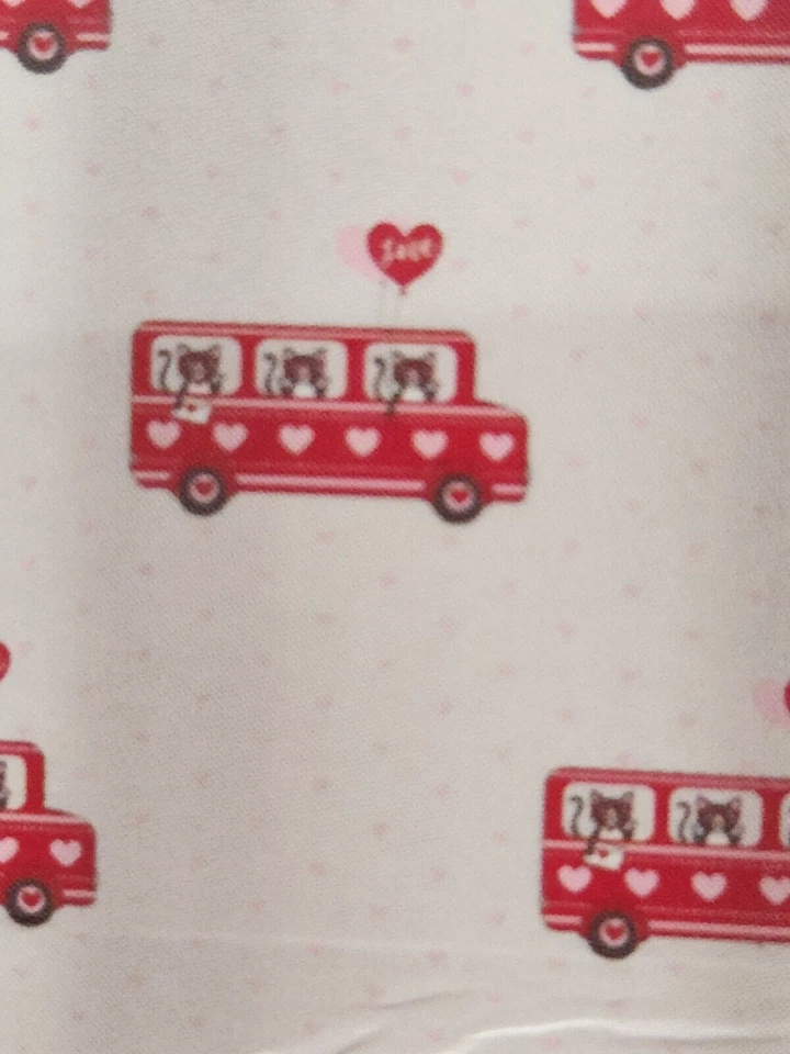 Cortina de ducha 2 piezas de vinilo Peva para gatos Love Bus corazones 72" x 72" Foto 3 de 4