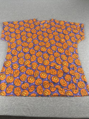 Hand Stitched Halloween/ Pumpkin scrub - Picture 1 of 7