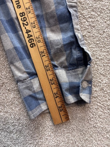Roots Canada Flannel Shirt Mens 2XL Blue Plaid Button Long Sleeve XXL Hike Camp - Picture 12 of 12