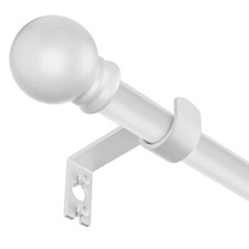 Curtain Rods for window 32 to 120 White 5/8 inch Splicing Curtain Rods Single...