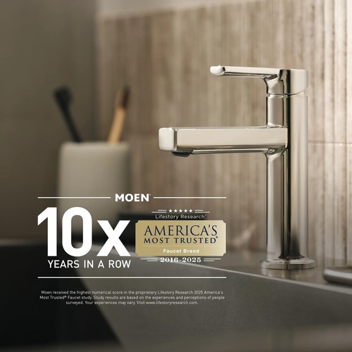 MOEN Avri 84156SRN One Handle Bathroom Sink Faucet in Spot Resist Brushed Nickel - Bild 10 von 10