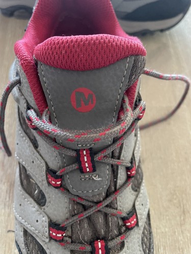 Merrell Moab Grey Red Low Top Waterproof Hiking Shoe Boot EU 36 US 5 UK 4 Camp - Picture 19 of 20