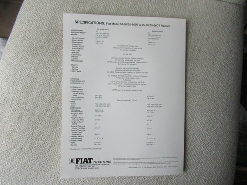 1991 FiatAgri Hesston 55-56 55-56DT 65-56 65-56DT Tractor Brochure - Picture 3 of 3