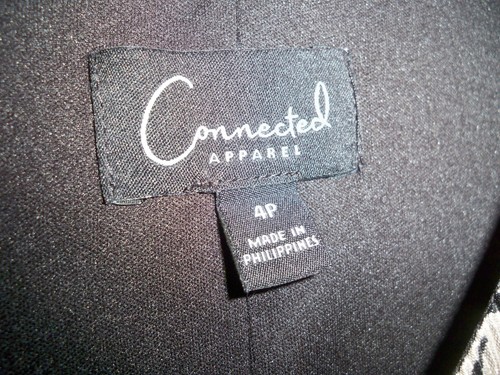 Connected Apparel Brown & Black Print Pleated Tiered Dress size Petite 4 (4P) - Picture 8 of 12