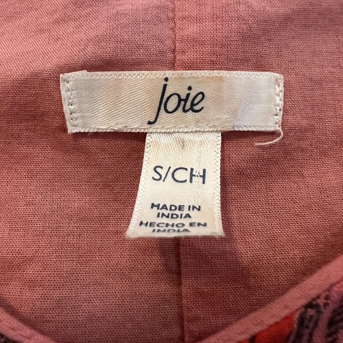 Joie 100% Cotton Tiered Floral Lined Maxi Dress Sleeveless V-Neck Tea Rose Red S - Picture 9 of 11