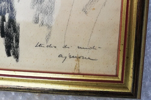 Einzigartiges Werk Kohle auf Papier weibliche Akt signiert Giuseppe Ajmone - Bild 5 von 5