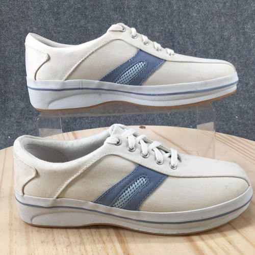 Hanes Her Way Shoes Womens 8.5 M Sheryl Sneakers Off-White Canvas Lace Up Sports - Picture 1 of 16