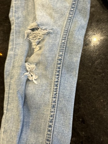 Justice Size 12 Girls Pants Light Wash Distressed Fronts Slim Frayed Hem - Picture 10 of 10