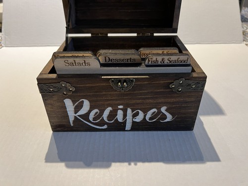 Rosalind Wheeler Ogawa Vtg Cooking Recipe Card Holder Wooden Box - Foto 2 di 6