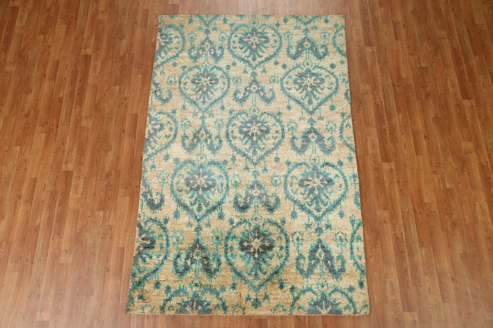 Transitional Damask Moroccan 5x8 Handmade Area Rug - Image 3 of 4