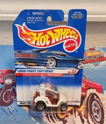 *Hot Wheels 1999 First Editions TEE'D OFF Golf Cart (Gray/White/Red) #683 - Picture 2 of 4