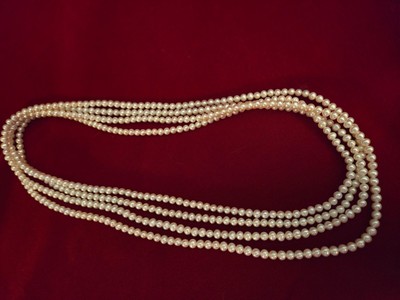 8+ foot (98) inches long Genuine Pearl necklace 5.75-5.4 mm