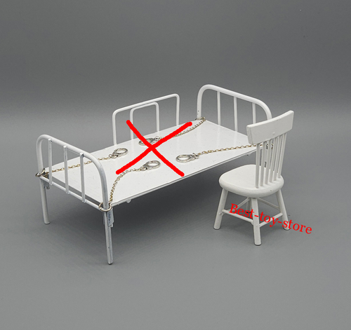 1/12 Scale Prisoner Prison Metal Bed Handcuffs Model for 6" Action Figure - Picture 7 of 14
