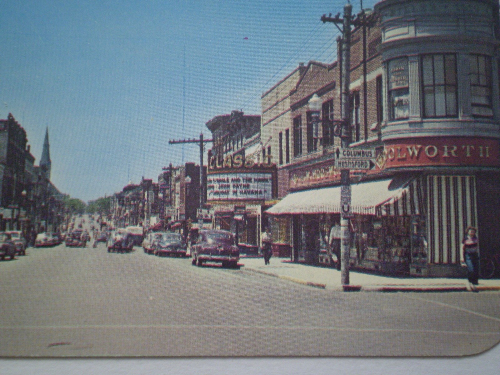 Main Street WATERTOWN WISCONSIN Movie Theatre, F W Woolworth '50s