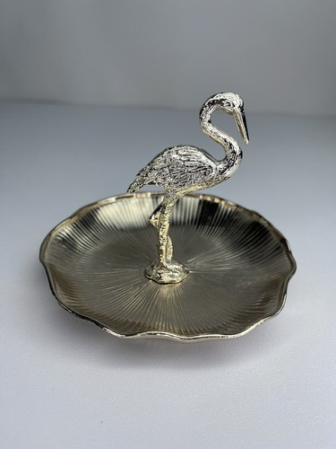 Vintage Metall Schmuckschale Schwan Design Schale alt Teller Schmuck Dekor