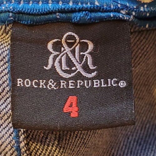 Rock & Republic Jeans Girls Size 4 Blue Denim Flared Cotton Spandex VGUC - Picture 4 of 8