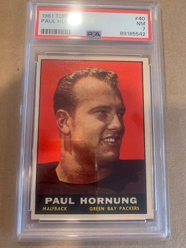 Paul Hornung (HOF) PSA 7 Near MINT  1961 Topps  Football Card #40 - Picture 3 of 3
