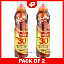 Malibu Sun Continuous High Protection SPF 30 Dry Oil Spray 175ml Pack of 2