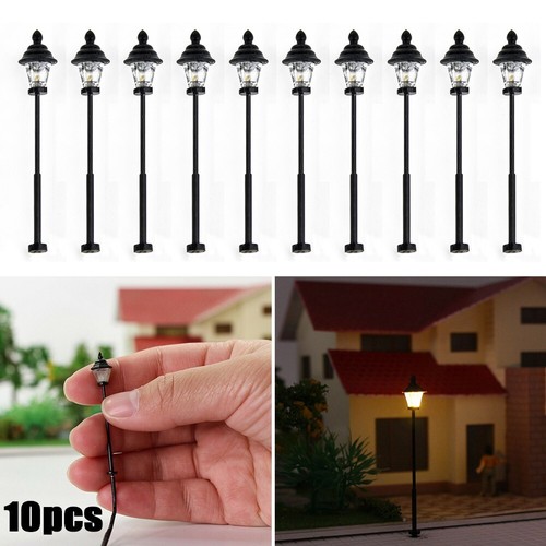 10* Model Railway Led 1:160 Lamps N-Scale Gauge 4.5cm Round Head Street Lights - Picture 6 of 14