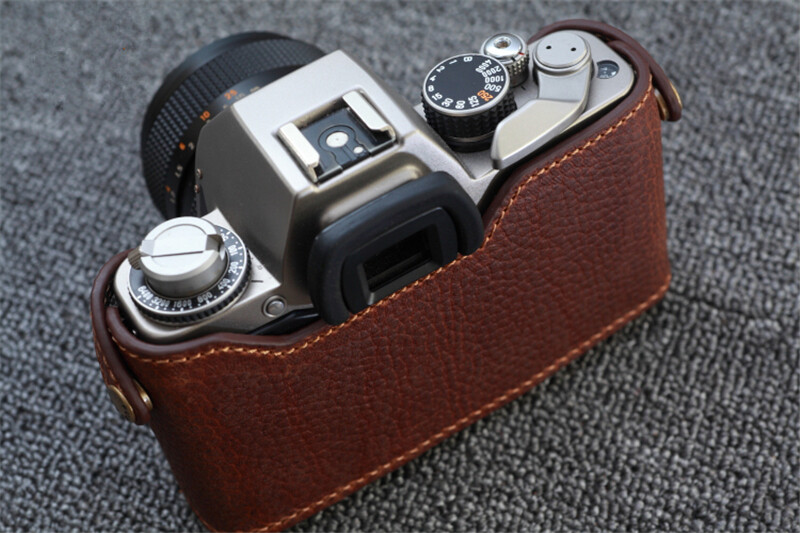 Funper Handmade Leather Half Case For Contax S2 Camera Retro