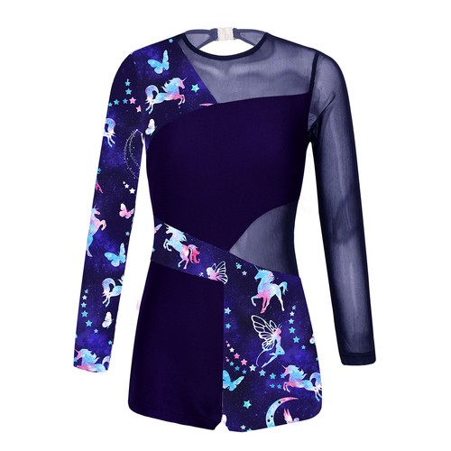 Kids Girls Ballet Dance Biketard Unitards Dancewear Bodysuit Gymnastics Leotard - Imagen 22 de 51